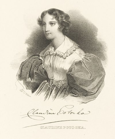 Kontes Klaudyna Claudine Potocka, kızlık soyadı Dzialynska 1801-1836, c. 1830. by Unbekannt