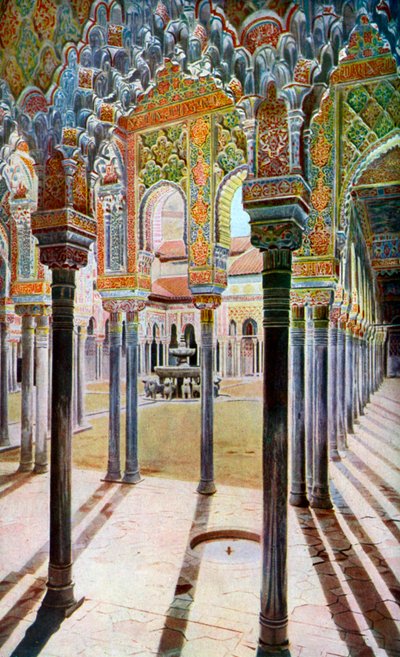 Aslanlar Mahkemesi, Alhambra, Granada, Endülüs, İspanya, c1924 by Unbekannt