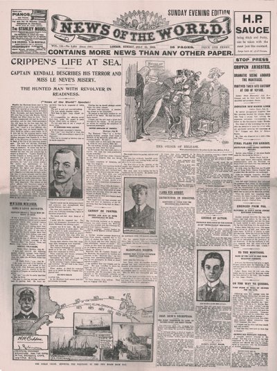 Crippens Life at Sea, News of the World