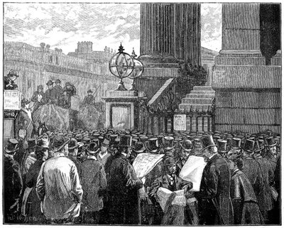 Mansion House'daki kalabalık, Galler Prensi hastalığının bültenlerini okuyor, 1871 1900 by Unbekannt