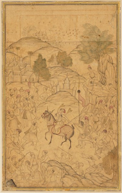 Monte edilmiş figürlü kalabalık sahnesi, 16. yüzyıl by Unbekannt