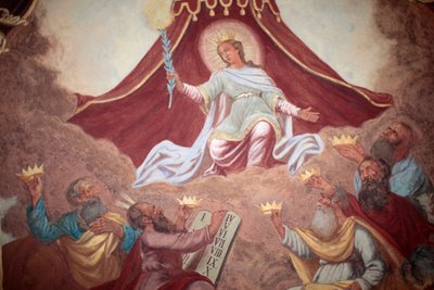 Loreto kilisesinde taçlandırılmış Meryem freski; Prag, Çek Cumhuriyeti by Unbekannt