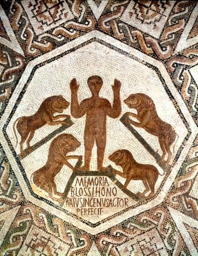 Daniel aslan ininde, Roma mozaiği, 5. yüzyıl by Unbekannt