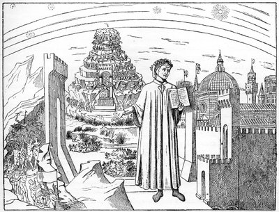 Dante 1265-1321, Floransa ve Cehennemin Yedi Çemberi, 1882 by Unbekannt