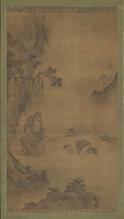 Taoist ölümsüz Li Tieguai, 15.-16. yüzyılda bir ziyaretçi kabul ediyor. by Unbekannt