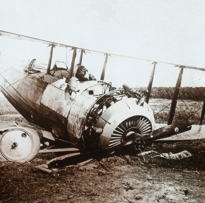 Düşen Salmson uçağında ölü pilot, c1914-c1918 by Unbekannt