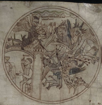 Şeytanlar Guthlac El Yazmasına saldırır Aziz Guthlac