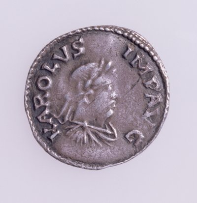 Charlemagne Denier (742-814) ön yüzde Charlemagne