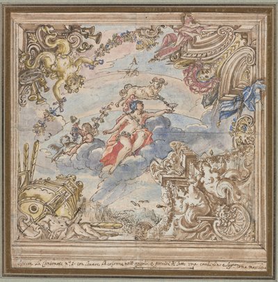 Tavan için Tasarım: Mars ve Koç, 1700