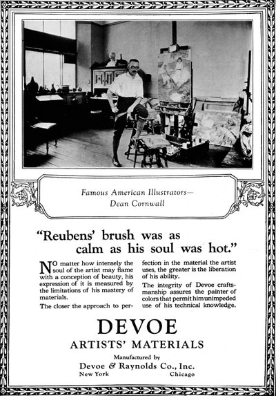 Devoe Artists Materials: Ünlü Amerikalı İllüstratörler - Dean Cornwell, c1923, 1923 by Unbekannt