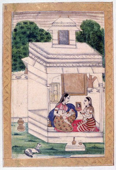 Dhanashree Ragini, Ragamala Albümü, Rajasthan Okulu, 19. Yüzyıl by Unbekannt