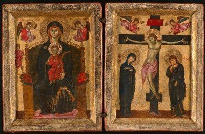 Bakire ve Çocuk Enthroned ve Çarmıha Gerilme, 127585. by Unbekannt