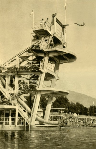 Dalış platformu, Millstatt, Karintiya, Avusturya, c1935. by Unbekannt
