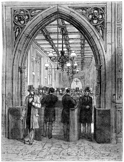 Bölüm bariyeri ve lobi, Avam Kamarası, Westminster, Londra, 19. yüzyıl by Unbekannt
