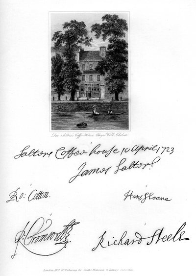 Don Salteros Kahve Evi, Cheyne Yürüyüşü, Chelsea, 1723, 1840 by Unbekannt