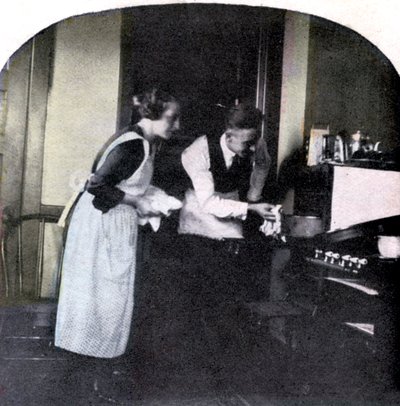 Akşam yemeğini yakma, 19. yüzyılın sonlarında by Unbekannt