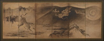 Ejderha ve kaplan, Momoyama veya Edo dönemi, 17. yüzyıl. by Unbekannt
