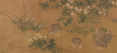Ördekler, çiçekler ve bıldırcın, Ming hanedanı, 1368-1644. by Unbekannt