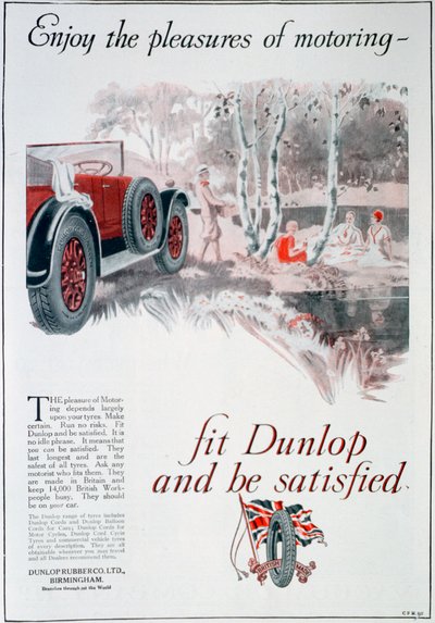 Dunlop lastikleri reklamı, 1925 by Unbekannt