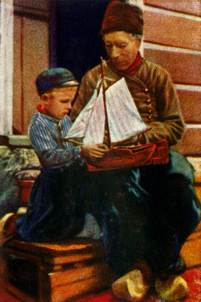 Hollandalı baba ve oğul geleneksel kıyafetli, c1928. by Unbekannt