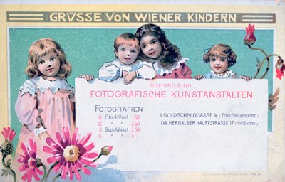 Erken Viyanalı fotoğrafçılar reklam kartı by Unbekannt