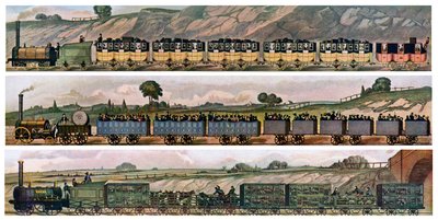 Erken demiryolu Antrenörleri, Liverpool ve Manchester Demiryolu, İngiltere, 1831, c1900-1920 by Unbekannt