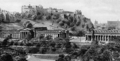 Edinburgh Kalesi ve Ulusal Galeri, Edinburgh, 20. yüzyılın başlarında by Unbekannt