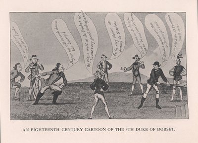 Edward Sackville 1591-1652, 4. Dorset Dükü, kriket oynuyor, 18. yüzyıl 1912 by Unbekannt
