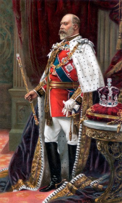 Edward VII, tam taç giyme cübbesi içinde, 1902 by Unbekannt