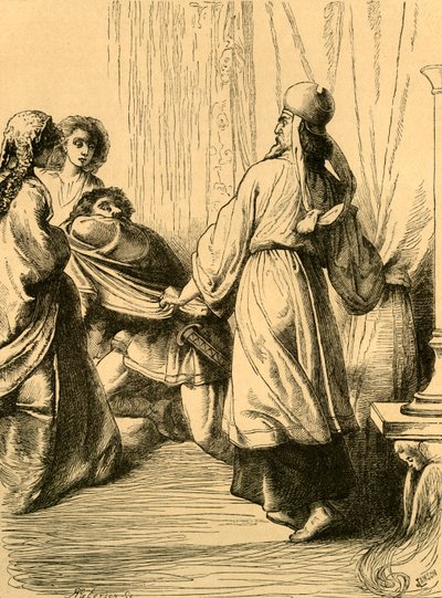 Edwy, Dunstan tarafından Elgiva'nın huzurundan sürüklendi, c1890. by Unbekannt