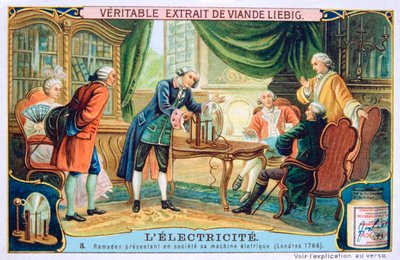 Elektrik gösterimi, Londra, 1766, c1900 by Unbekannt