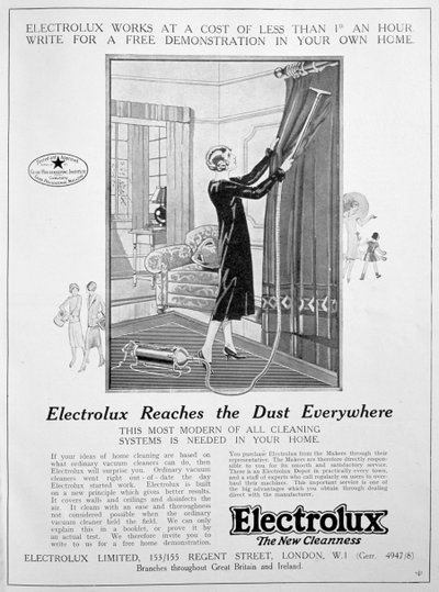 Electrolux elektrikli süpürge reklamı, 1924 by Unbekannt