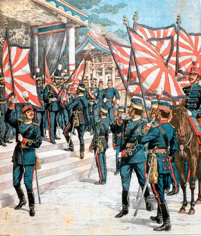 Japonya İmparatoru, Japon alaylarına renk sunarken, 1904 by Unbekannt