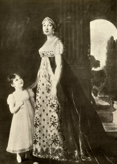 Valenciennes danteli ile süslenmiş imparatorluk elbisesi ve çocuk elbisesi, 1804, 1937. by Unbekannt