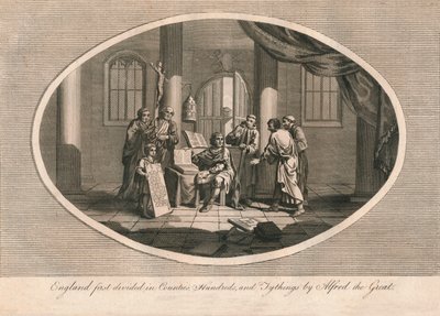 İngiltere ilk olarak Büyük Alfred tarafından ilçelere, yüzlerce ve ondalığa bölündü, c880