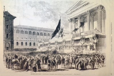 Gönüllülerin Ulusal Muhafızlara Kaydedilmesi, Place du Pantheon, Paris, 1870-1871 by Unbekannt