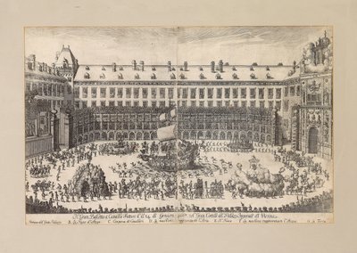 Viyana Hofburg avlusunda atlı bale ..., 1667. by Unbekannt