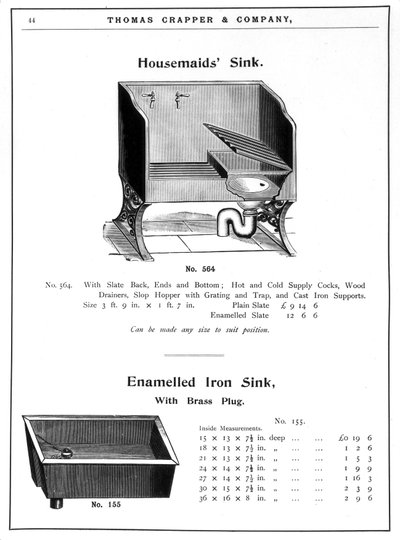 Hizmetçi lavabosu ve emaye metal lavabo by Unbekannt