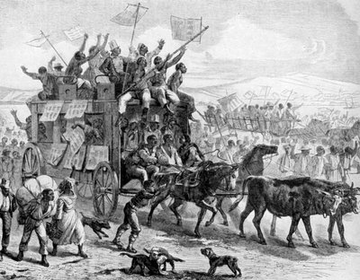 Kurtuluş manifestolarıyla geçit töreni yapan eski köleler, Amerikan İç Savaşı, 1861-1865 1951 by Unbekannt