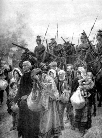 Louvain sivil sakinlerinin sınır dışı edilmesi, Brüksel, 1914 by Unbekannt