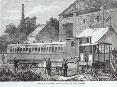 Kısa mesafeler için Fairlies buharlı vagonu ile deneyler, Ağustos 1869 by Unbekannt