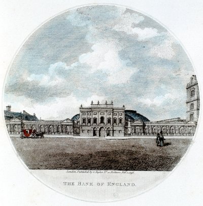 İngiltere Bankası Cephesi, Threadneedle Caddesi, Londra, 1796 by Unbekannt