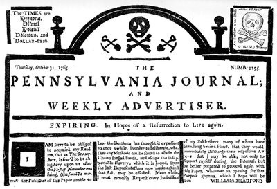 Pennsylvania Journal on the Stamp Act, 1765 c1880