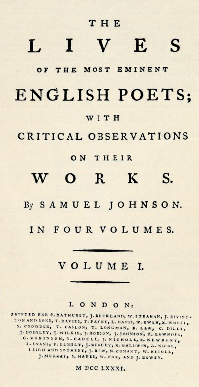 Johnsons Lives of the Poets