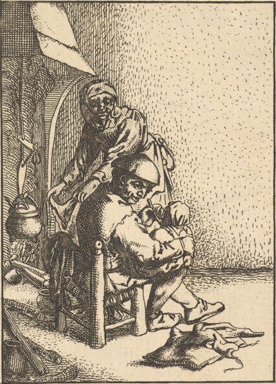 Çocuğunu Besleyen Baba, 1610-85. by Unbekannt