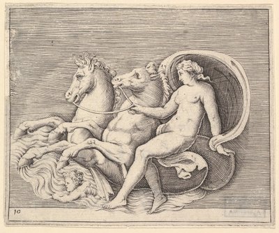 İki Denizatı ile Çıplak Kadın, yayınlanmış ca. 1599-1622. by Unbekannt