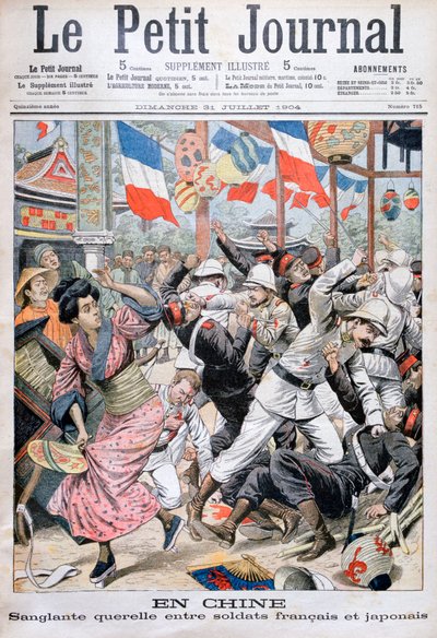 Rus-Japon Savaşı sırasında Fransız ve Japon askerleri arasındaki savaş, Çin, 1904 by Unbekannt