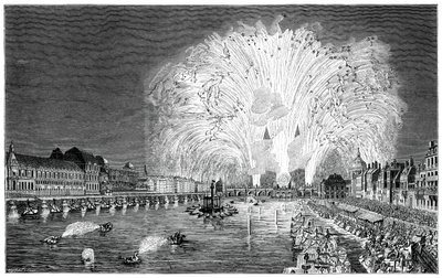 Köprüde Havai Fişekler, Paris, 1754, 1885 by Unbekannt