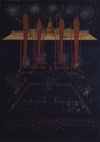 Havai fişekler ve aydınlatma, 10 Şubat 1742, 18. yüzyılın ortalarında. by Unbekannt