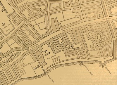 Fleet Street, The Temple, vb., From a Map of London, Yayımlanmış, 1720, 1897. by Unbekannt
